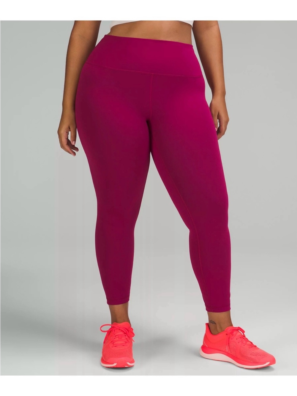 Lululemon Wunder Train Contour Fit High Rise Tight 25” in Pomegranite